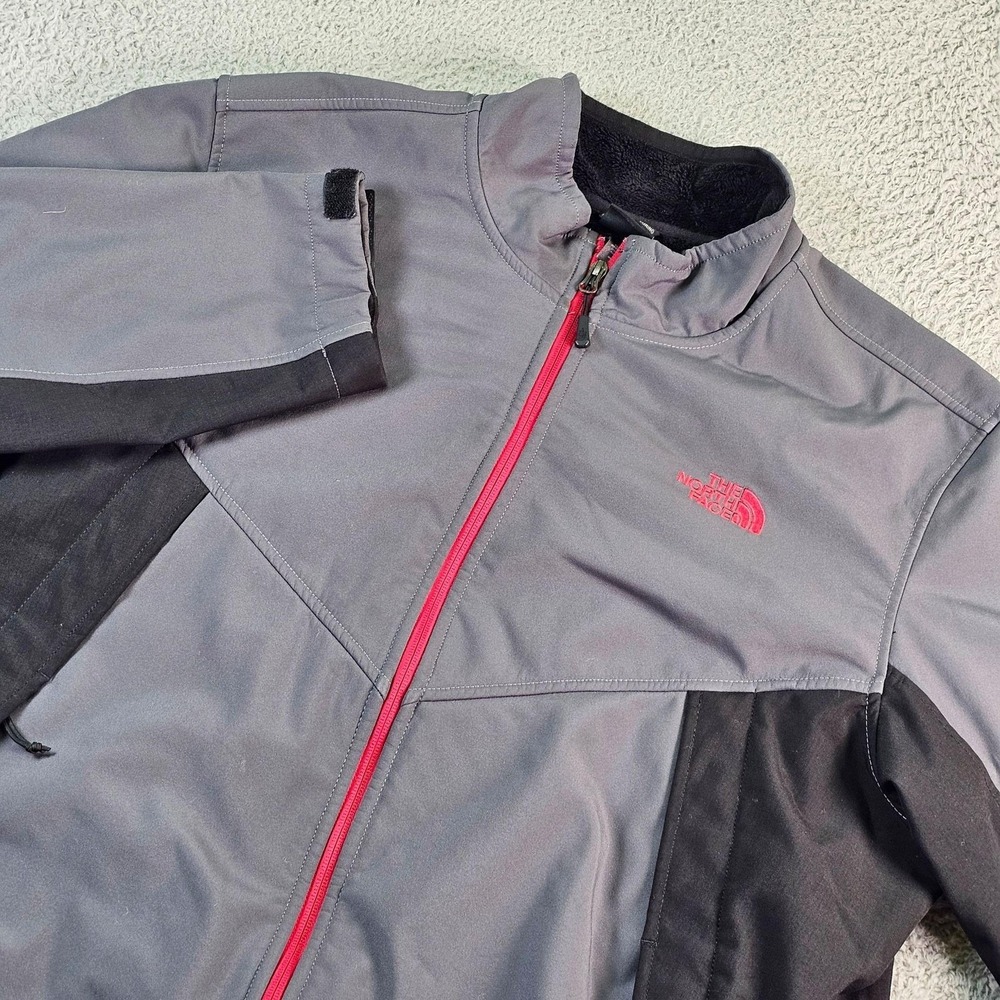 The North Face Jacket Mens 2XL Gray Softshell Fleece Lined Full Zip Windbreaker